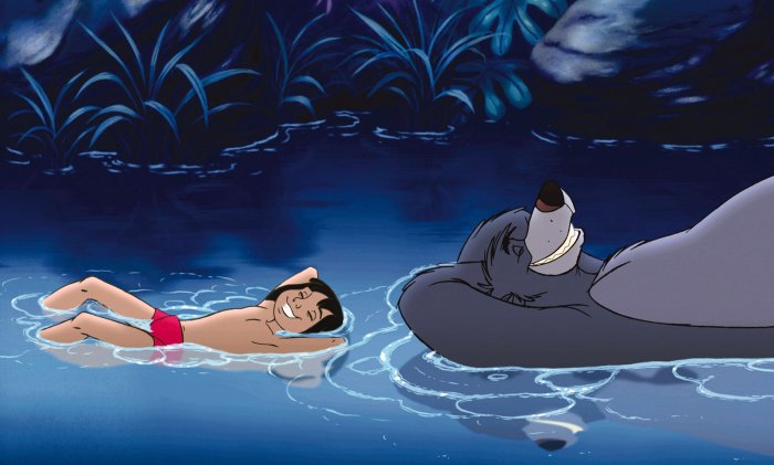 Mowgli och Baloo kopplar av