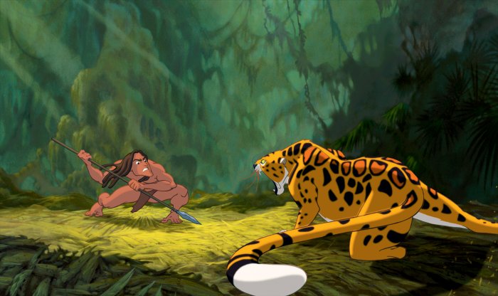Tarzan och en leopard